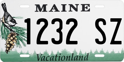 ME license plate 1232SZ