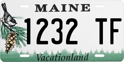 ME license plate 1232TF