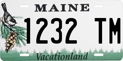 ME license plate 1232TM
