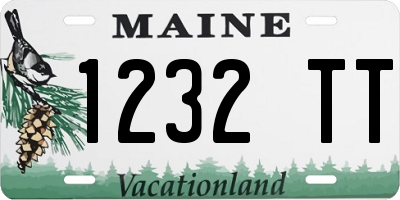 ME license plate 1232TT