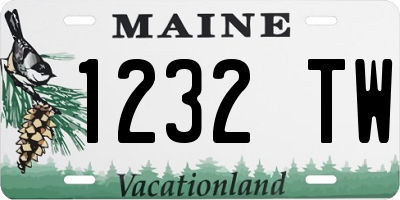 ME license plate 1232TW