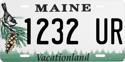 ME license plate 1232UR