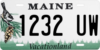 ME license plate 1232UW
