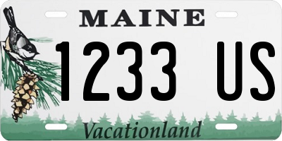 ME license plate 1233US