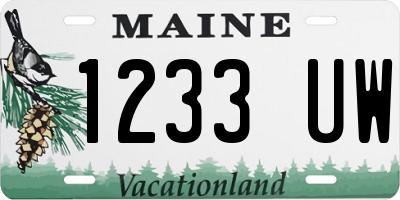 ME license plate 1233UW