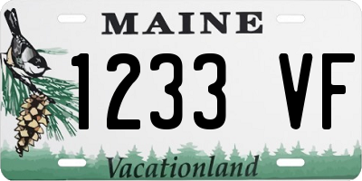 ME license plate 1233VF