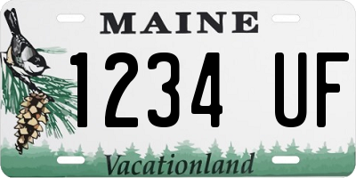 ME license plate 1234UF