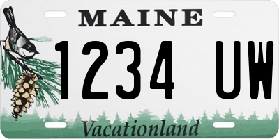 ME license plate 1234UW