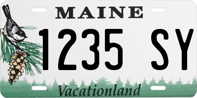 ME license plate 1235SY