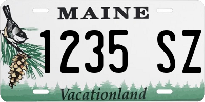 ME license plate 1235SZ