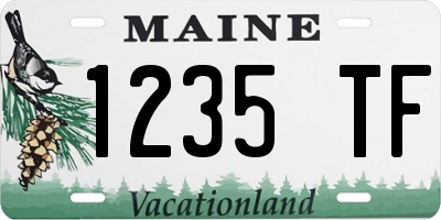 ME license plate 1235TF