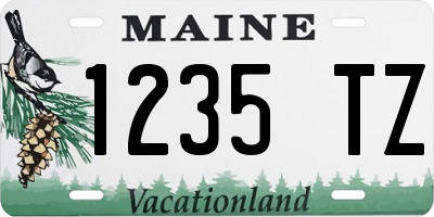ME license plate 1235TZ