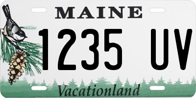 ME license plate 1235UV