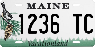 ME license plate 1236TC