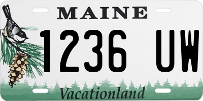 ME license plate 1236UW