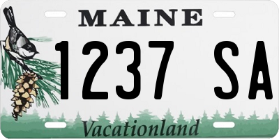 ME license plate 1237SA