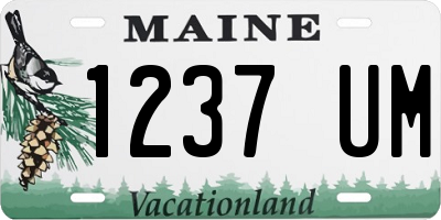 ME license plate 1237UM