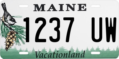 ME license plate 1237UW