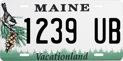 ME license plate 1239UB