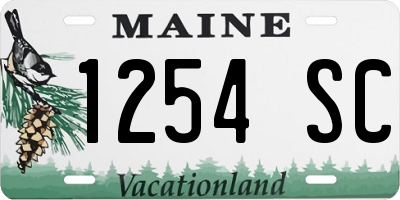 ME license plate 1254SC