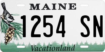 ME license plate 1254SN