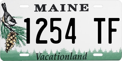 ME license plate 1254TF