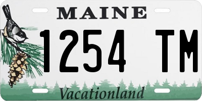 ME license plate 1254TM