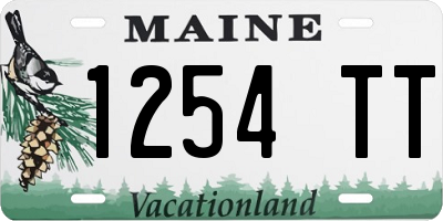 ME license plate 1254TT