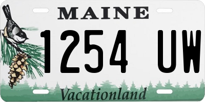 ME license plate 1254UW