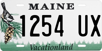 ME license plate 1254UX