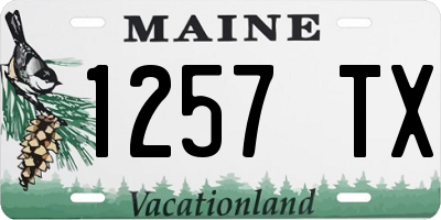 ME license plate 1257TX