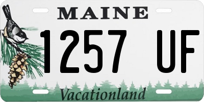 ME license plate 1257UF