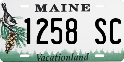 ME license plate 1258SC