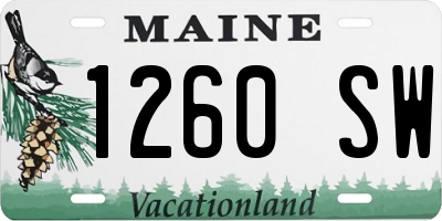 ME license plate 1260SW