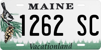 ME license plate 1262SC