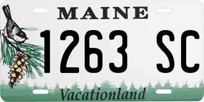 ME license plate 1263SC
