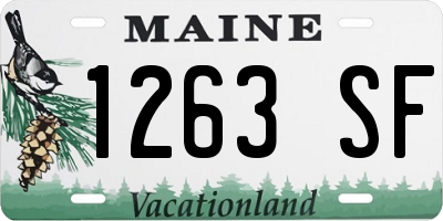 ME license plate 1263SF