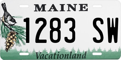 ME license plate 1283SW