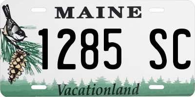 ME license plate 1285SC
