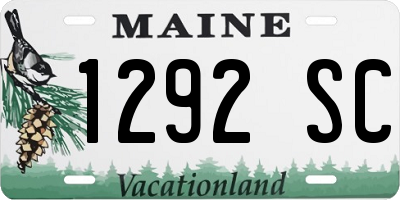 ME license plate 1292SC