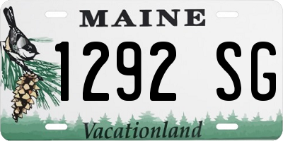 ME license plate 1292SG