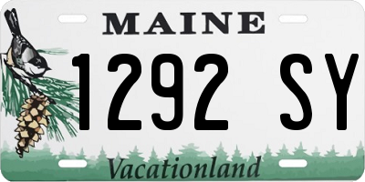 ME license plate 1292SY
