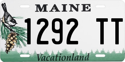 ME license plate 1292TT