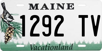 ME license plate 1292TV