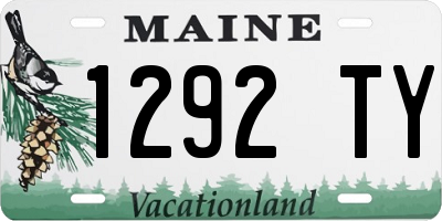 ME license plate 1292TY