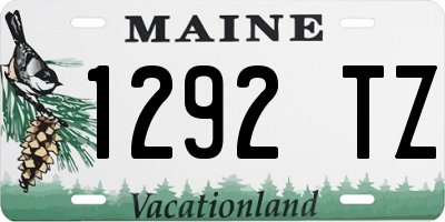 ME license plate 1292TZ