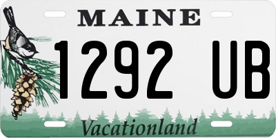 ME license plate 1292UB