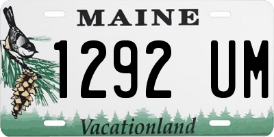 ME license plate 1292UM
