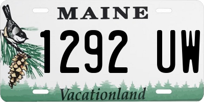 ME license plate 1292UW