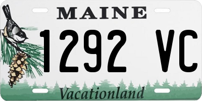 ME license plate 1292VC